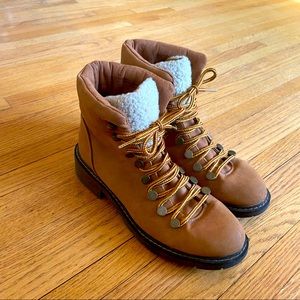 Brown womens lace up boots size 8